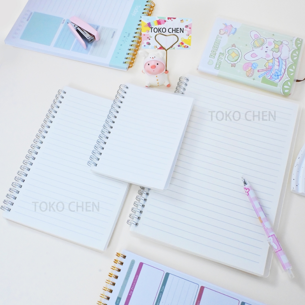 

Buku Tulis Catatan Notebook Jurnal isi 70 Lembar Cover Transparan Blank Spiral Transparant PST