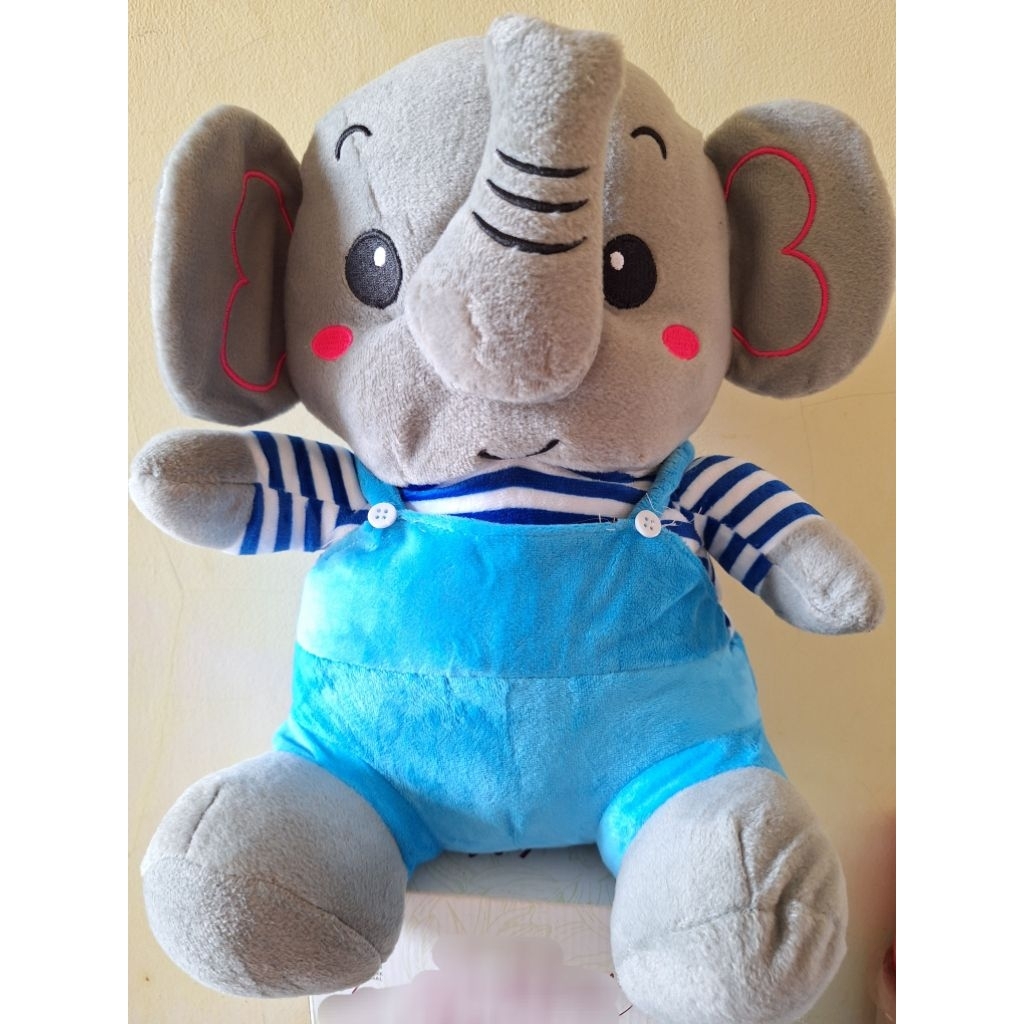 BONEKA GAJAH BIRU PAKAI BAJU MURAH BONEKA LUCU BONEKA KARAKTER DONGENG