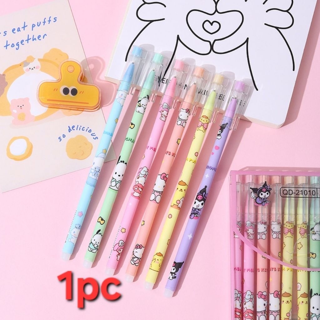 

(1PC) Pulpen hapus tinta hitam pena bisa dihapus karakter sanrio bolpen hapus alat tulis sekolah kantor