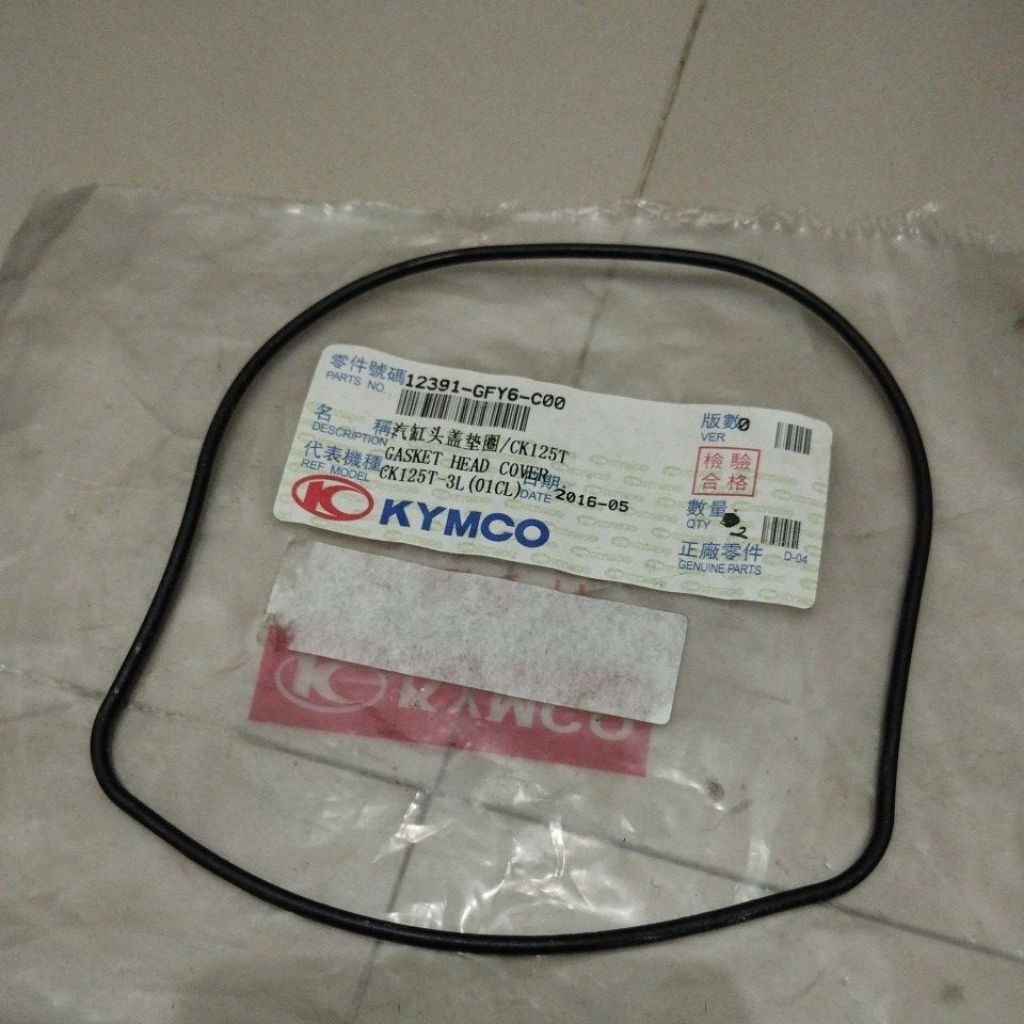 Gasket head cover original kymco 100-125 cc