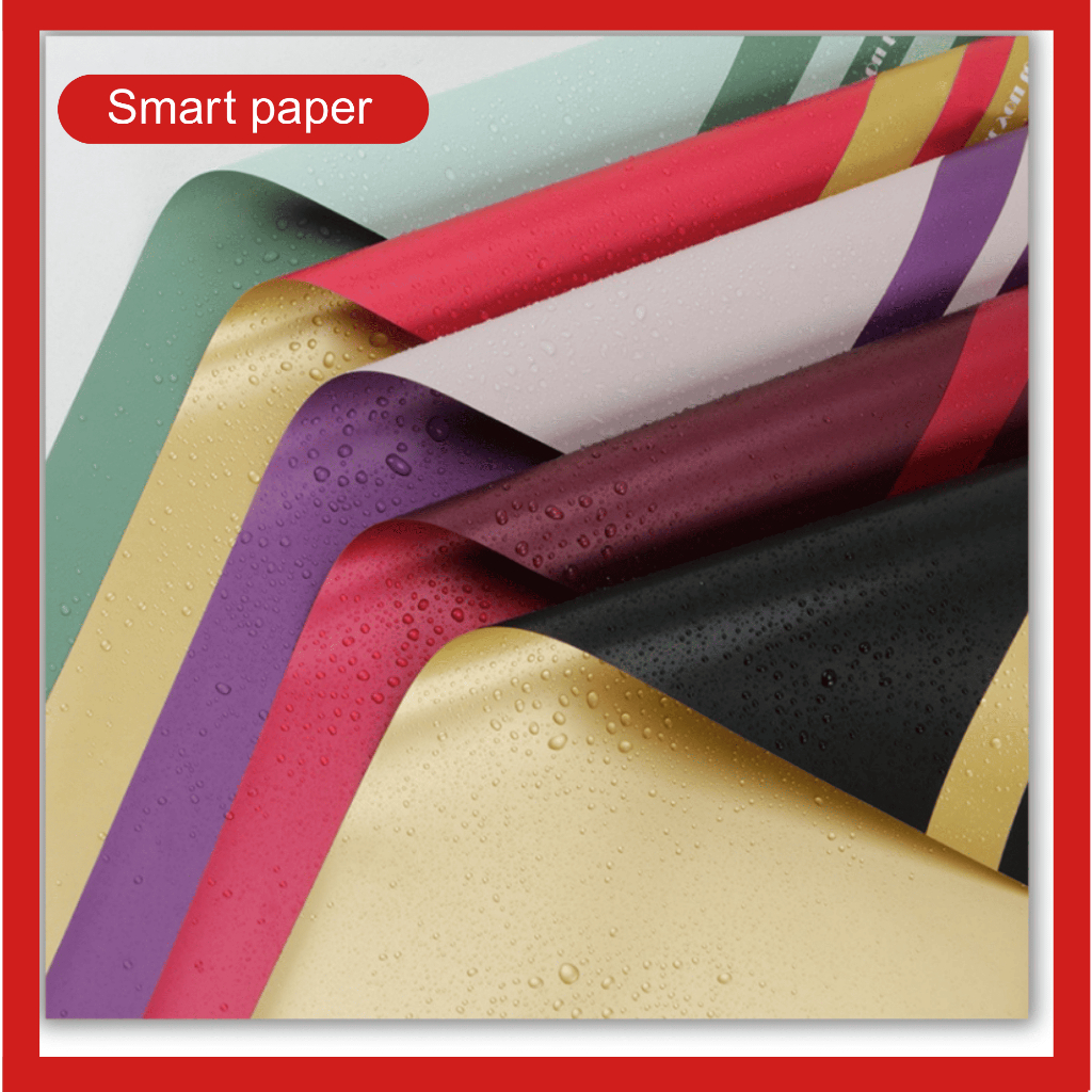 

Isi 20 LEMBAR Flower Wrapping Kertas Buket Wisuda Anniversary Romantis Gold Line Double Frame Cellophane Hand Bouquet KB086