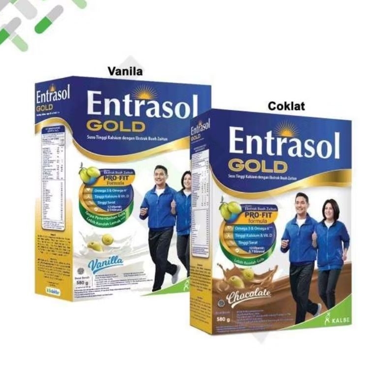 

Entrasol Gold Pro Fit Chocolate Vanilla 560gr Susu Tinggi Kalsium 580gr