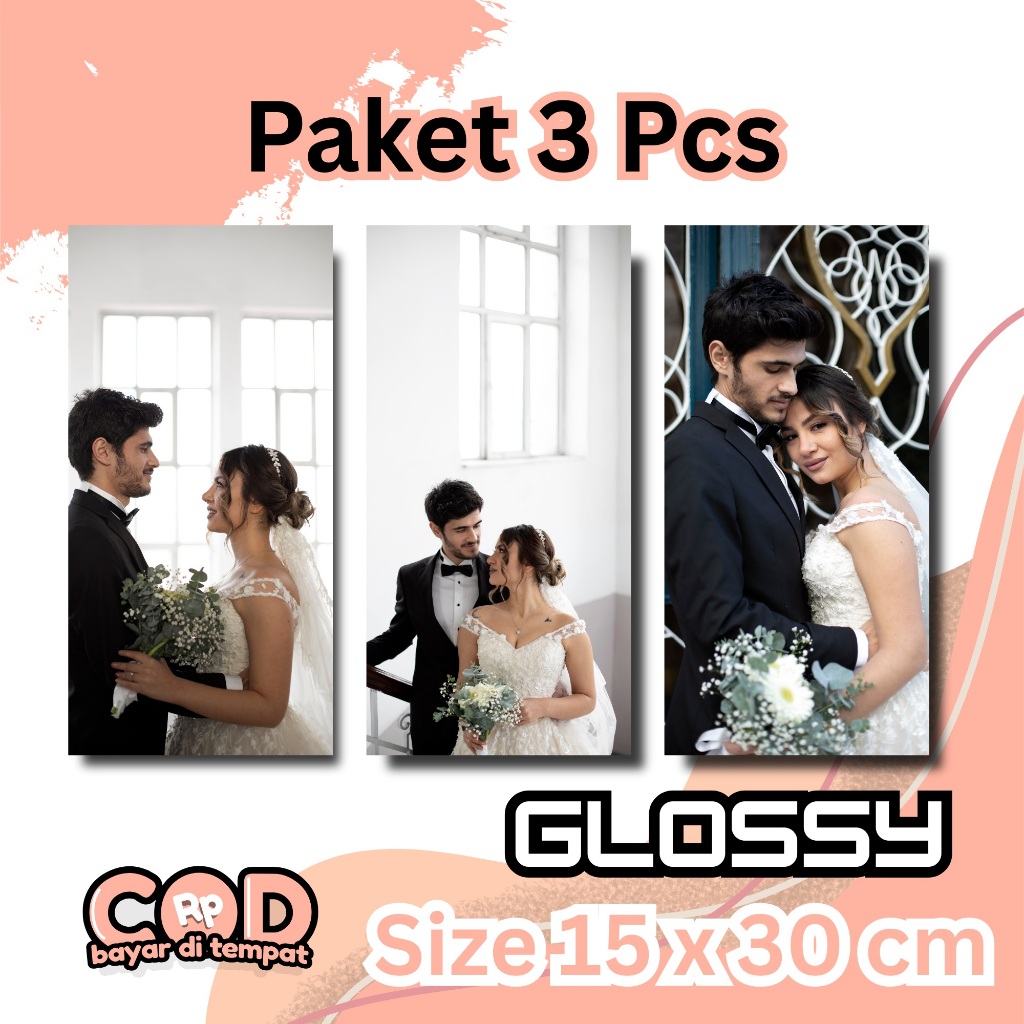 CETAK FOTO MEDIA PAPAN KAYU MDF UKURAN 15 X 30 CM CUSTOM FOTO WEDDING