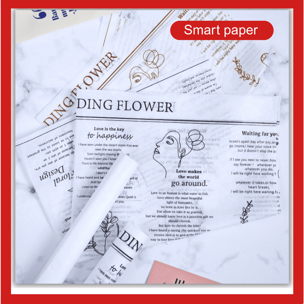 

Isi Isi 20 LEMBAR Kertas Buket Bunga Motif Koran News Paper Color Flower Wrapping Pearl Pear Paper Sydney Cellophane KB095