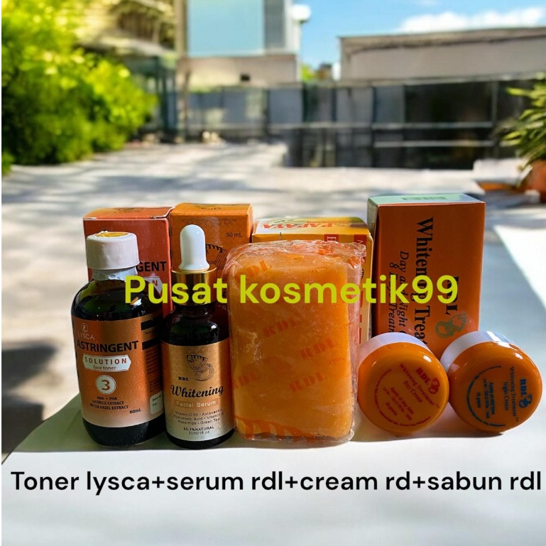 COD PAKET RDL 5IN1 SERUM WHITENING VIT C+SABUN PAPAYA BRIGHTENING+CREAM WHITENING + TONER N03 & N02