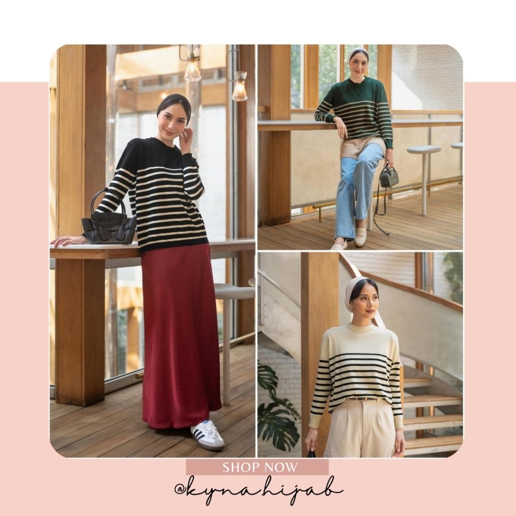 COTTON STRIPE KNITWEAR COTTON STRIPES  CARDY dan SWEATER  KNIT Heaven Lights