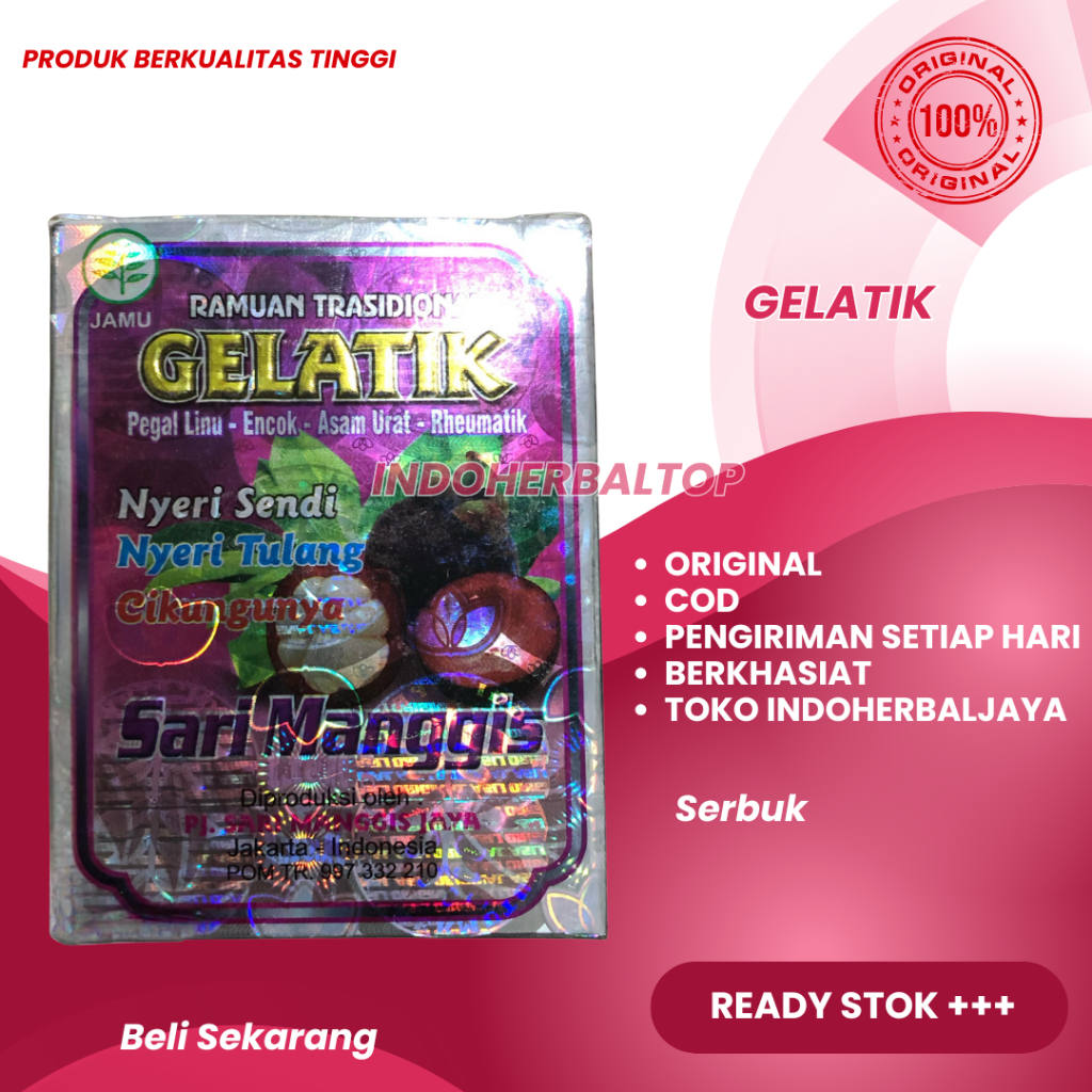 

Jamu Tradisional Gelatik Sari Manggis Pegal Linu Reumatik Original