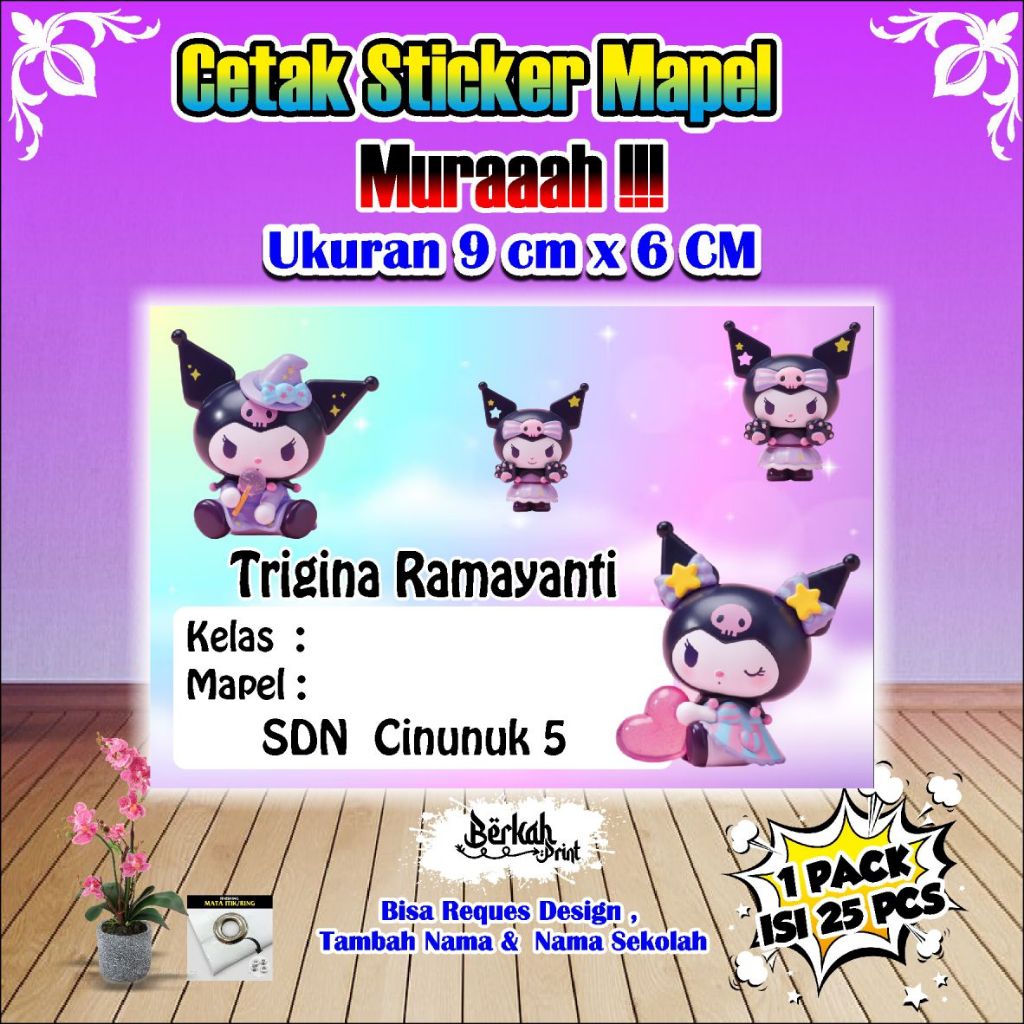 

Sticker Mapel / Sticker Mata Pelajaran Custom Ukuran 9 cm x 6 cm