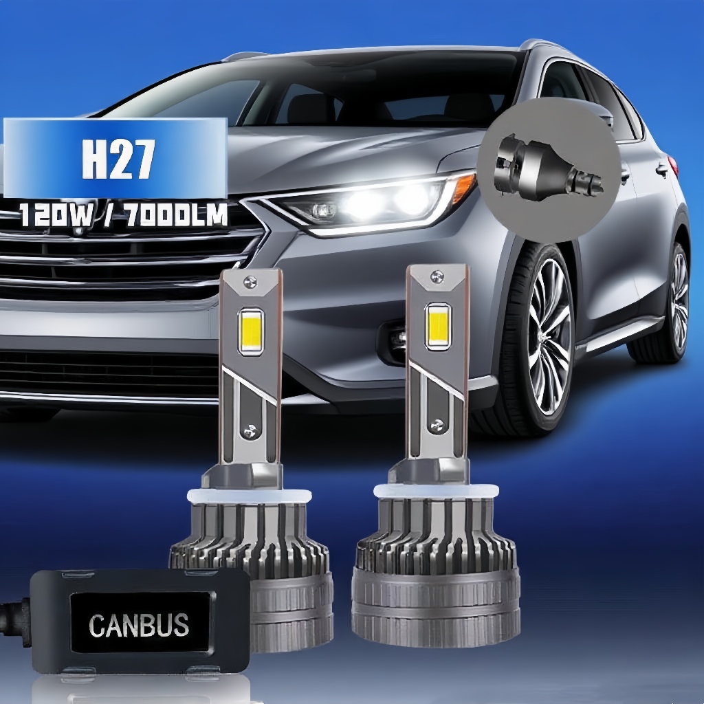 H27 Lampu kuning 120W 7000LM LED Headlight Lampu Mobil Terang / Led H27 2pcs