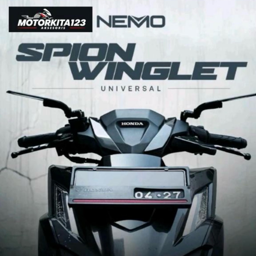 NEMO Spion Winglet tipe 1367-6 Model Rizoma Universal untuk semua motor Suzuki Yamaha Honda Beat Gen