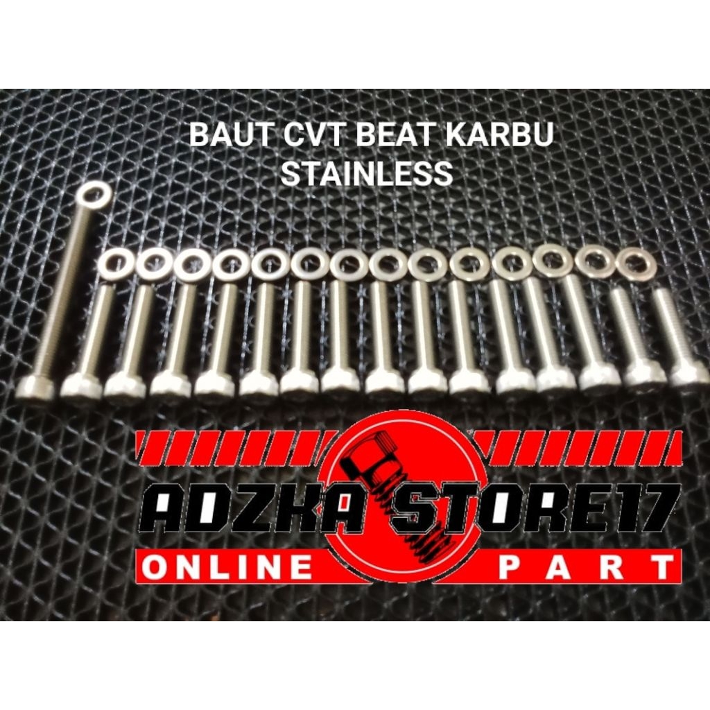 Baut Bak Cvt Beat Karbu L Stainless Anti karat/Baut set Cvt Beat karbu Stainless Anti Karat