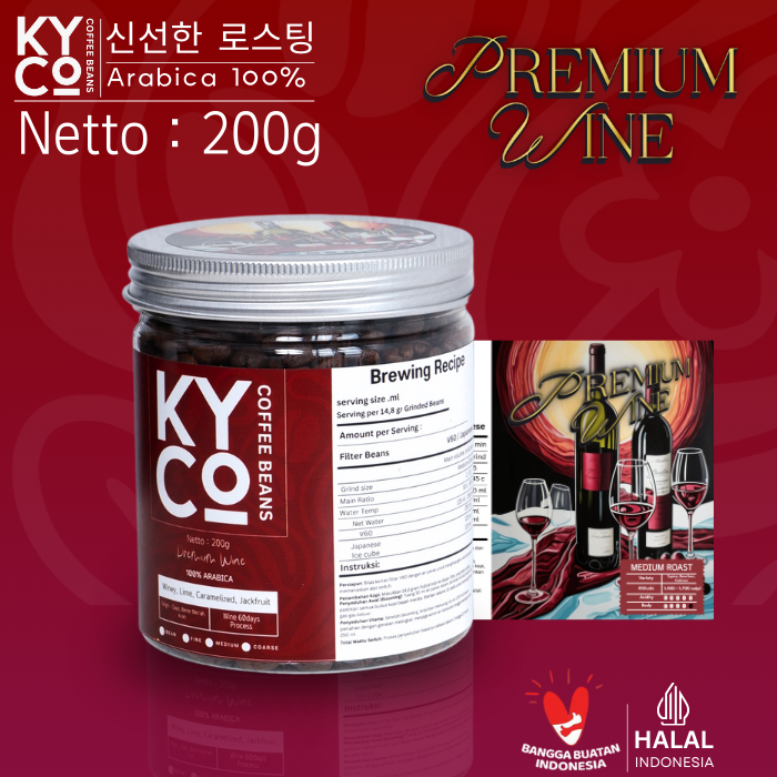 

Biji Kopi Arabika Gayo Premium Wine 200 gram - Specialty Coffee | Roast Beans | Brewing | Medium Roast | Fillter | Blend Kopi | Kiyowo Coffee Roastery