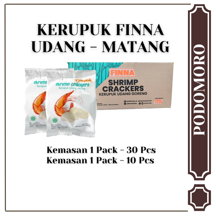 

Kerupuk Udang Finna Siap Makan - 1 Pack isi 30 Pcs / 10 Pcs - Kerupuk Renyah Enak Matang
