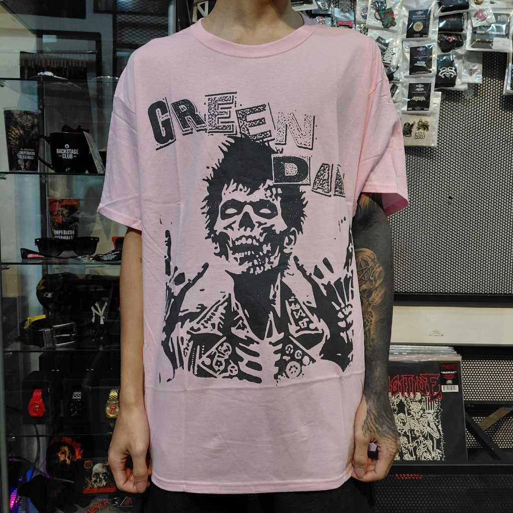 T Shirt Band Official GREEN DAY - BILIE JOE ZOMBIE (PINK) Original