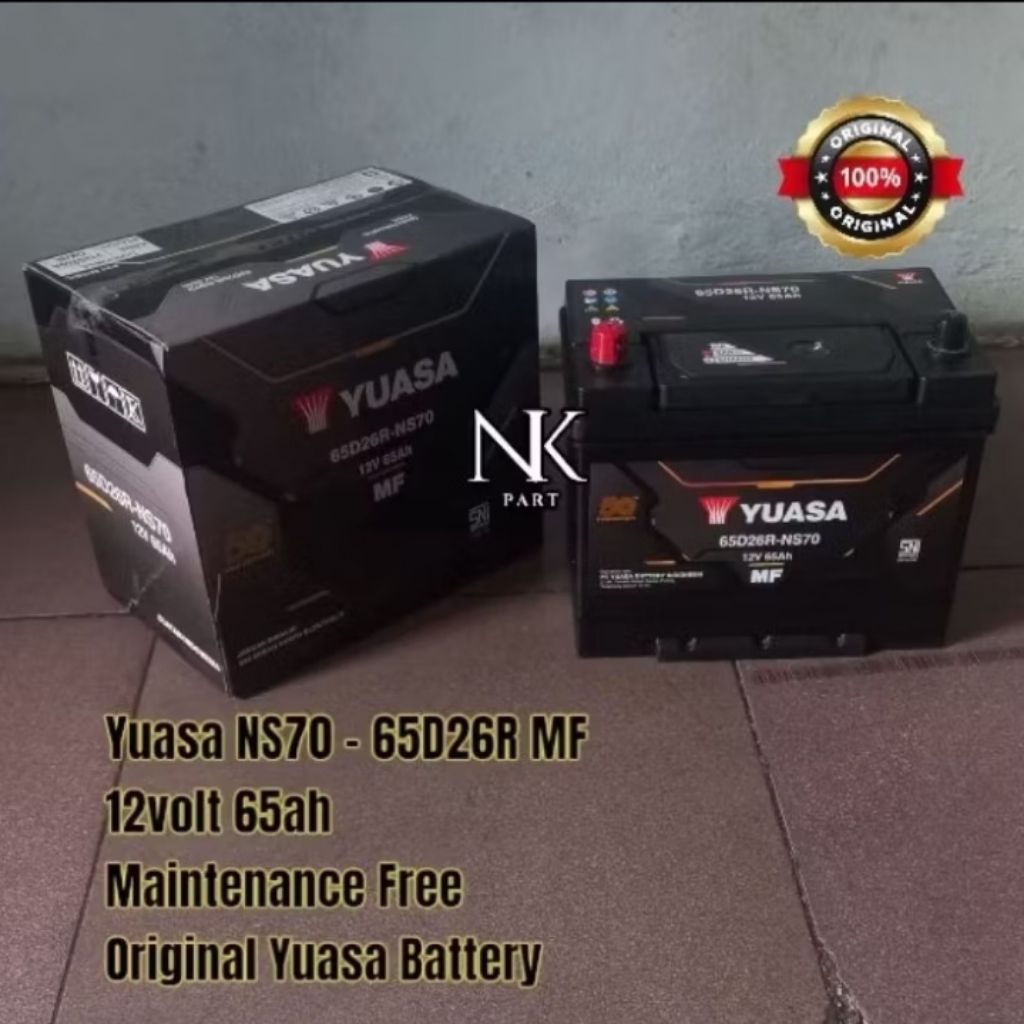 Aki Mobil Hino Bus FB, Ranger Accu Yuasa NS70 MF 65Ah