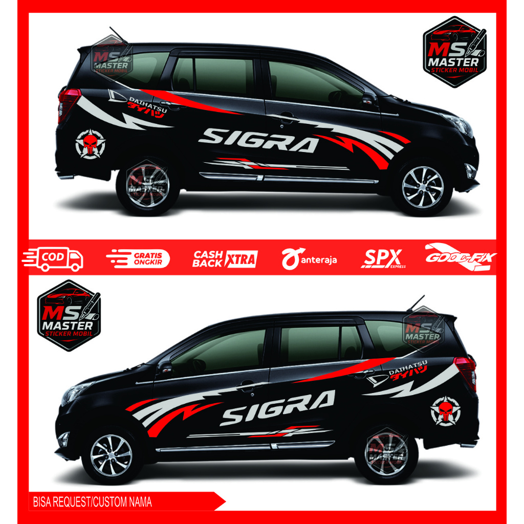 Stiker mobil sigra sticker mobil sigra cuting stiker body mobil sigra cuting stiker
