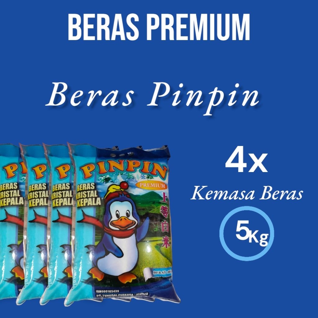 

Beras Premium Pinpin 5kg 4pcs | Beras pulen & Punel