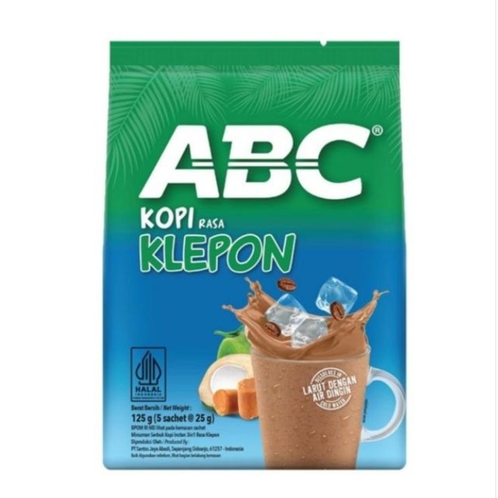 

KOPI ABC KLEPON ISI 5 SASCHET X 25G