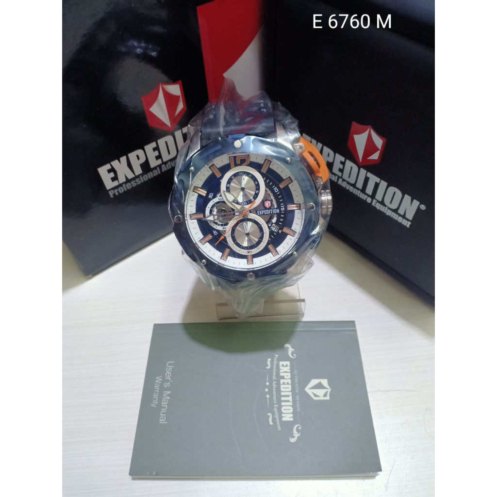 JAM TANGAN PRIA EXPEDITION E 6760 M 100,% ORIGINAL BERGARANSI RESMI 1 TAHUN TALI KULIT WATER RESISTA