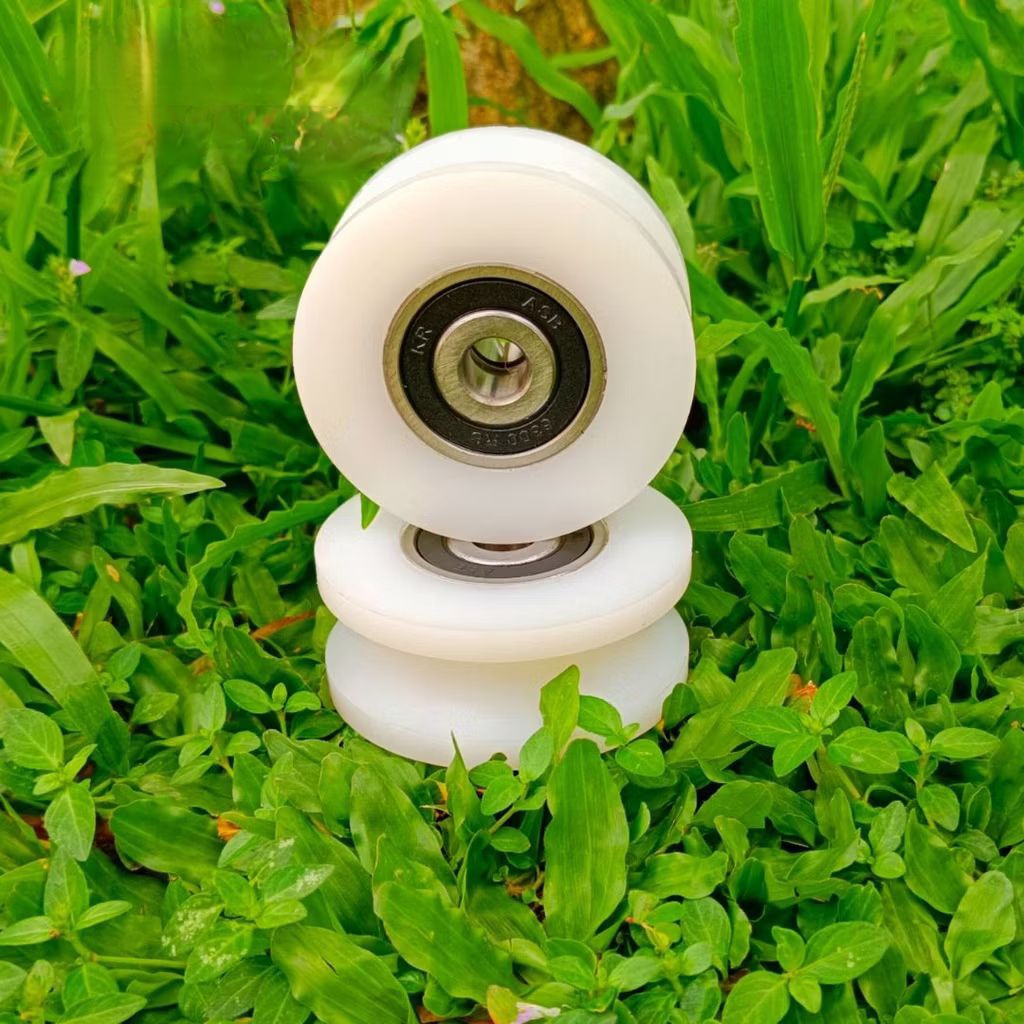 roda pagar nilon / roda nilon bubut pagar stainles tanpa rumah uk 6 cm roda pagar nillon roda pintu 