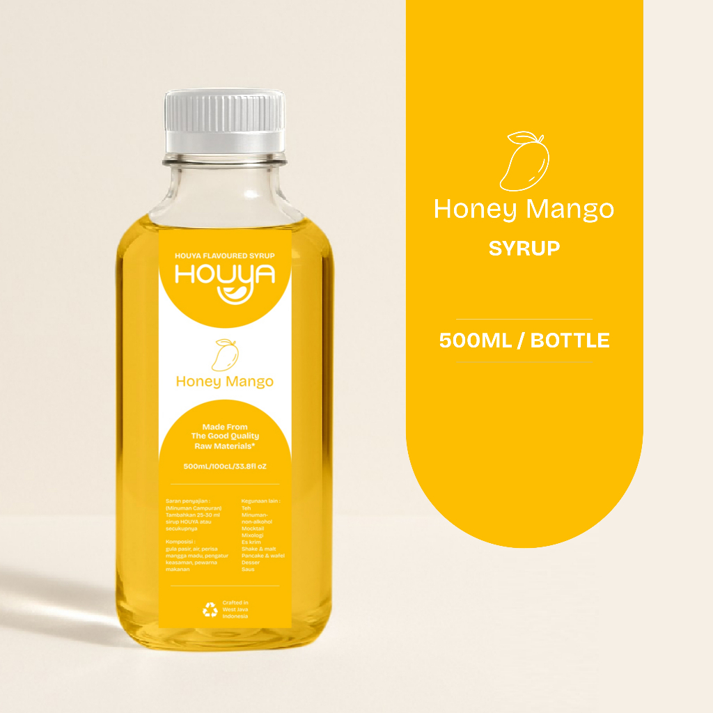 

Houya Honey Mango syrup 500ml - sirup rasa mango