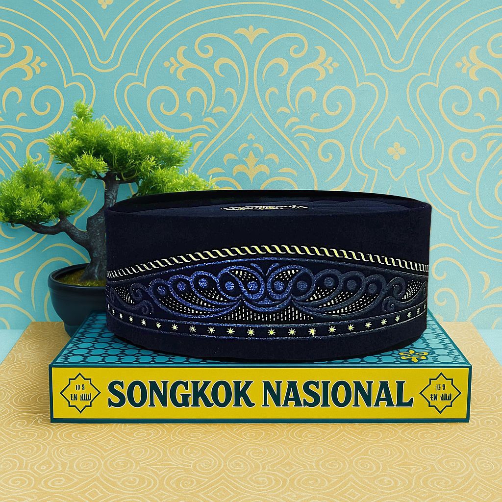 Peci Songkok Nasional Pria Anak Dewasa ETNIK BUDAYA NUSANTARA Hitam Bordir Premium Motif Batik Klasi