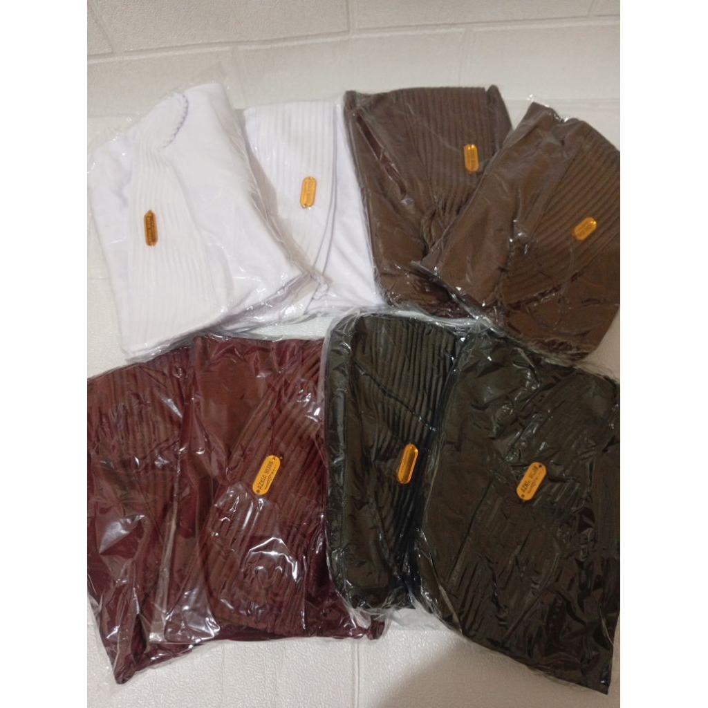 Jilbab anak jersey bergo tali ulir basic anak kekinian humaira instan/ped tali kepang basic