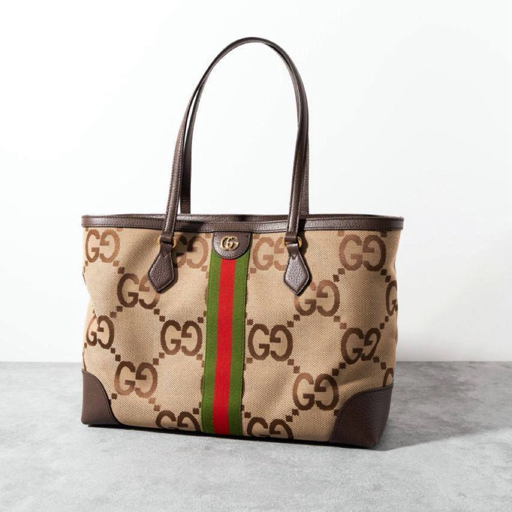 GUCCI GG Ophidia Medium Tote Bag in Jumbo GG Signature Canvas