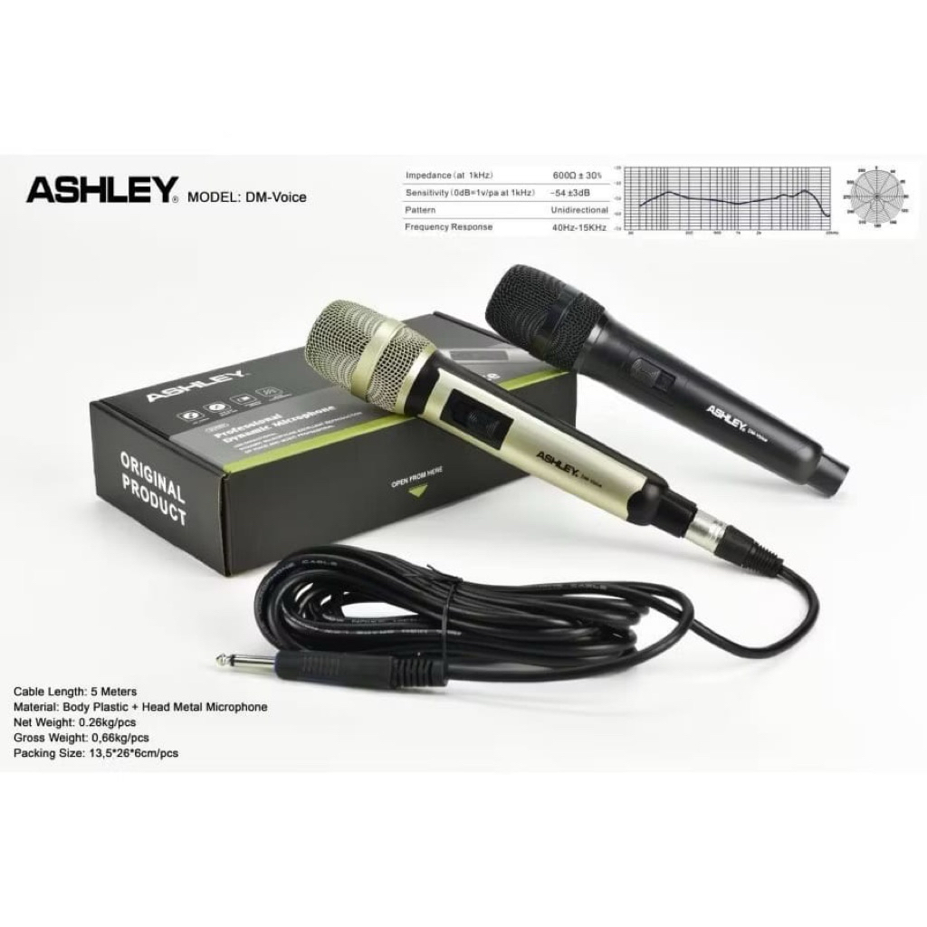 Mic Kabel Mic Ashley DM Voice Original Ashley