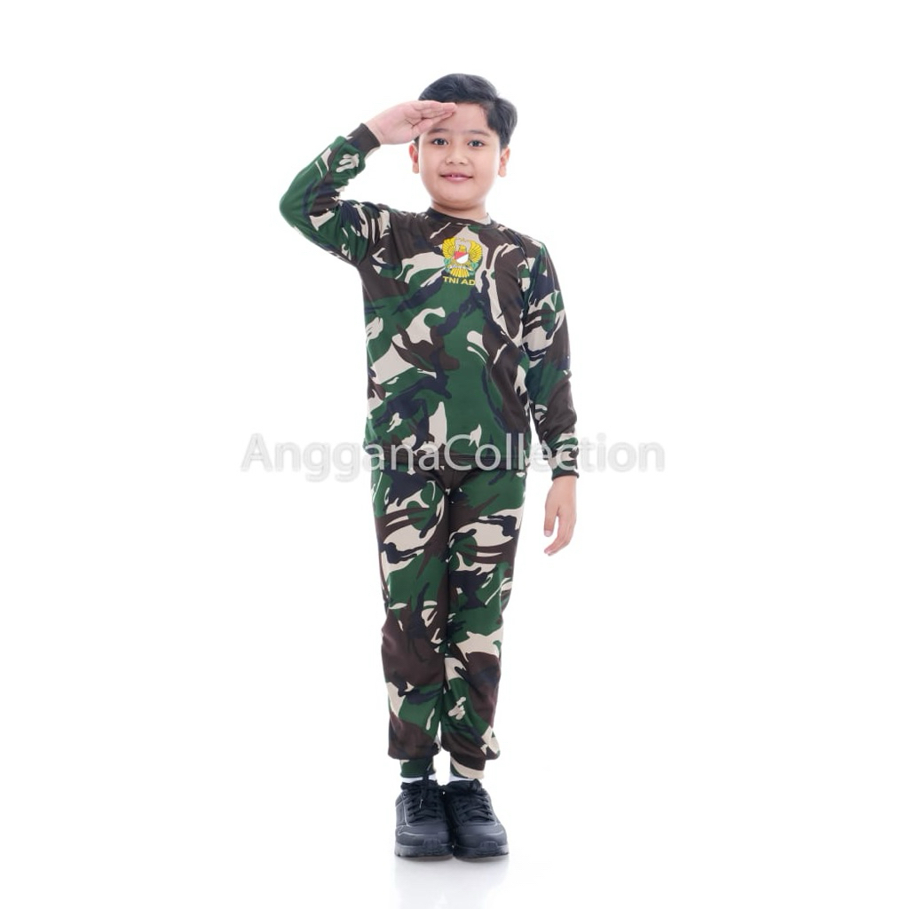 Setelan Baju Anak Laki Laki Loreng Tentara Lengan Panjang Loreng Malvinas Loreng TNI