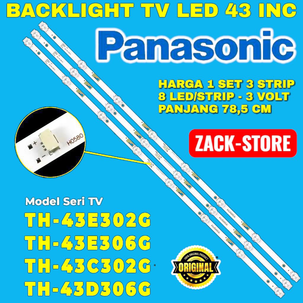 BACKLIGHT TV LED PANASONIC 43 INC TH-43C302G TH-43D306G TH-43E306G TH-43E302G