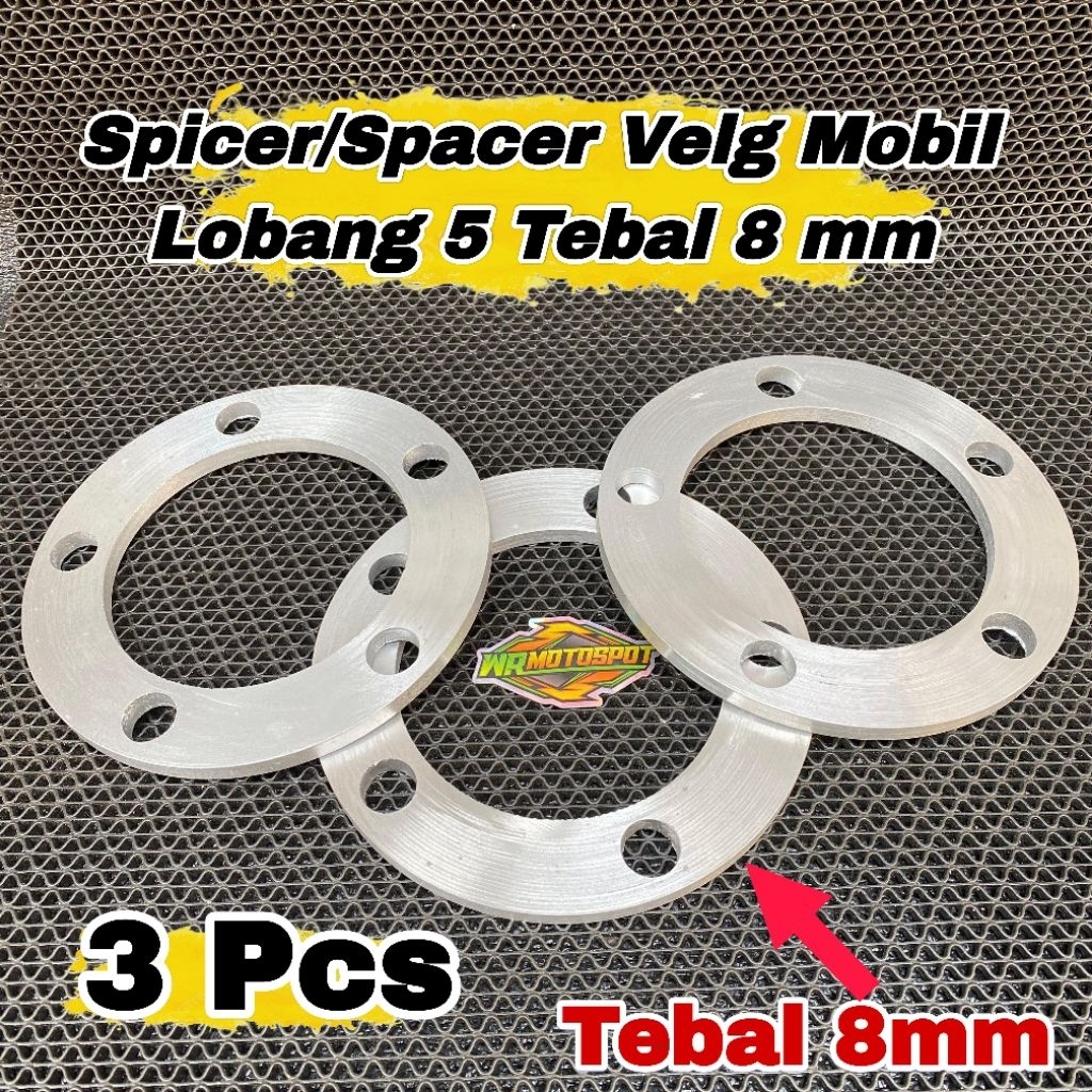 Spicer/Spacer Velg Mobil Lobang 5 Tebal 8 mm Harga 3 Pcs