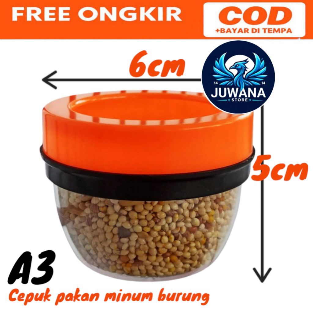 CEPUK PAKAN MINUM BURUNG CEPUK A3 TEMPAT PAKAN BURUNG TEMPAT WADAH MINUM BURUNG ANTI TUMPAH 1 PCS