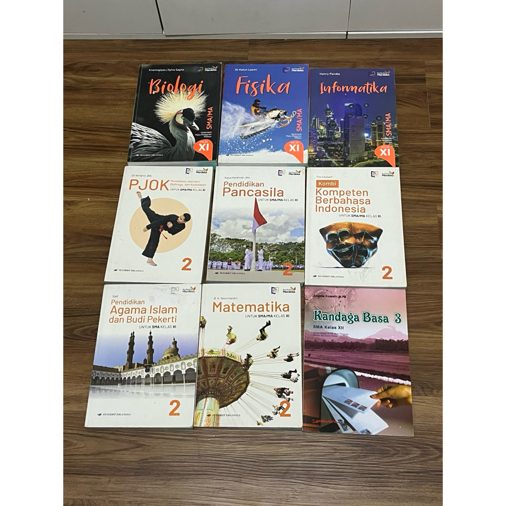 BUKU PAKET KELAS 11 ERLANGGA KURIKULUM MERDEKA (preloved) BIOLOGI,FISIKA,INFORMATIKA,PJOK,PPKN,BAHAS
