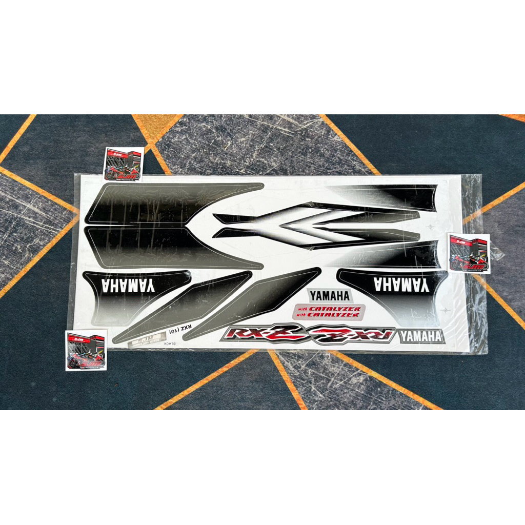 STIKER. STRIPING BODY YAMAHA RXZ BARU. RX Z CATALYZER WARNA HITAM MALAYSIA (RXZ 10 BLACK)