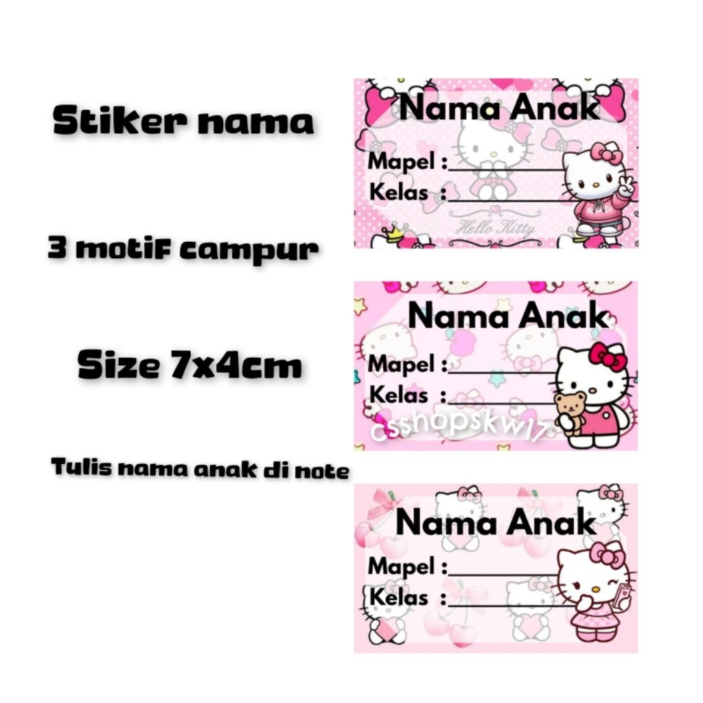 

Stiker Nama Buku Kustom Nama/Sticker Label Nama Sekolah perpack 20 PCS FREE 1