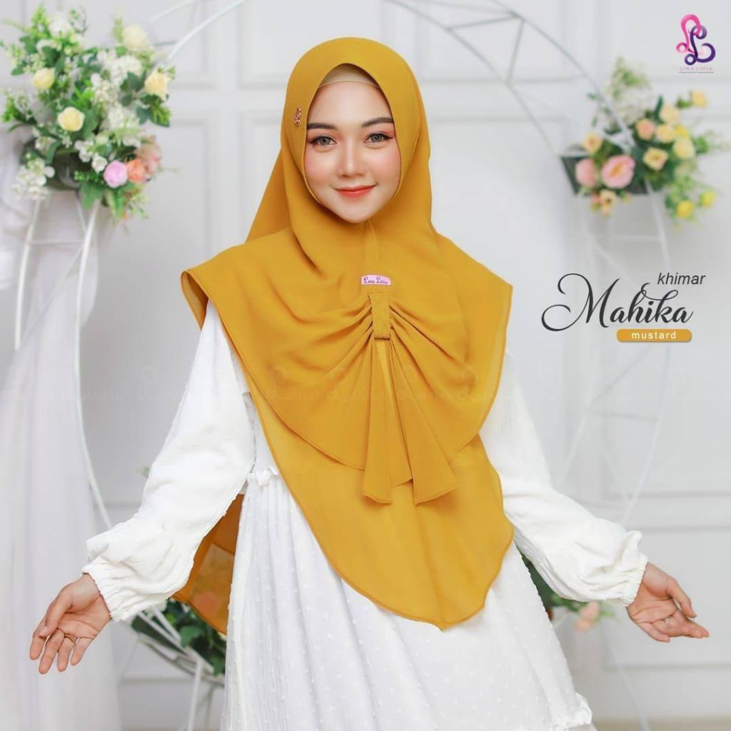 COD// Khimar Mahika Ceruti Babydol By Linalivia Hijab / Khimar Cerutty babydoll Premium / Khimar Lin