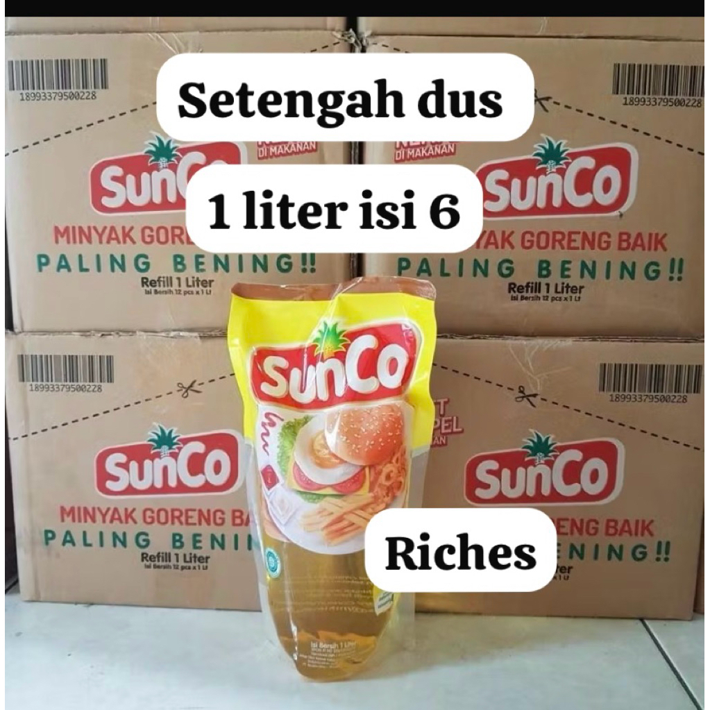 

MINYAK GORENG SUNCO 1L Jual Per 6 Pcs ( Setengah Dus )