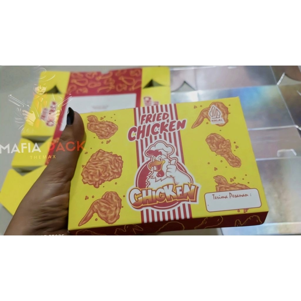 

Box fried chiken ivory foil (isi 50pcs) dus fried chiken kemasan fried chiken Bungkus Ayam Goreng Kotak wadah ayam termurah dan terlaris