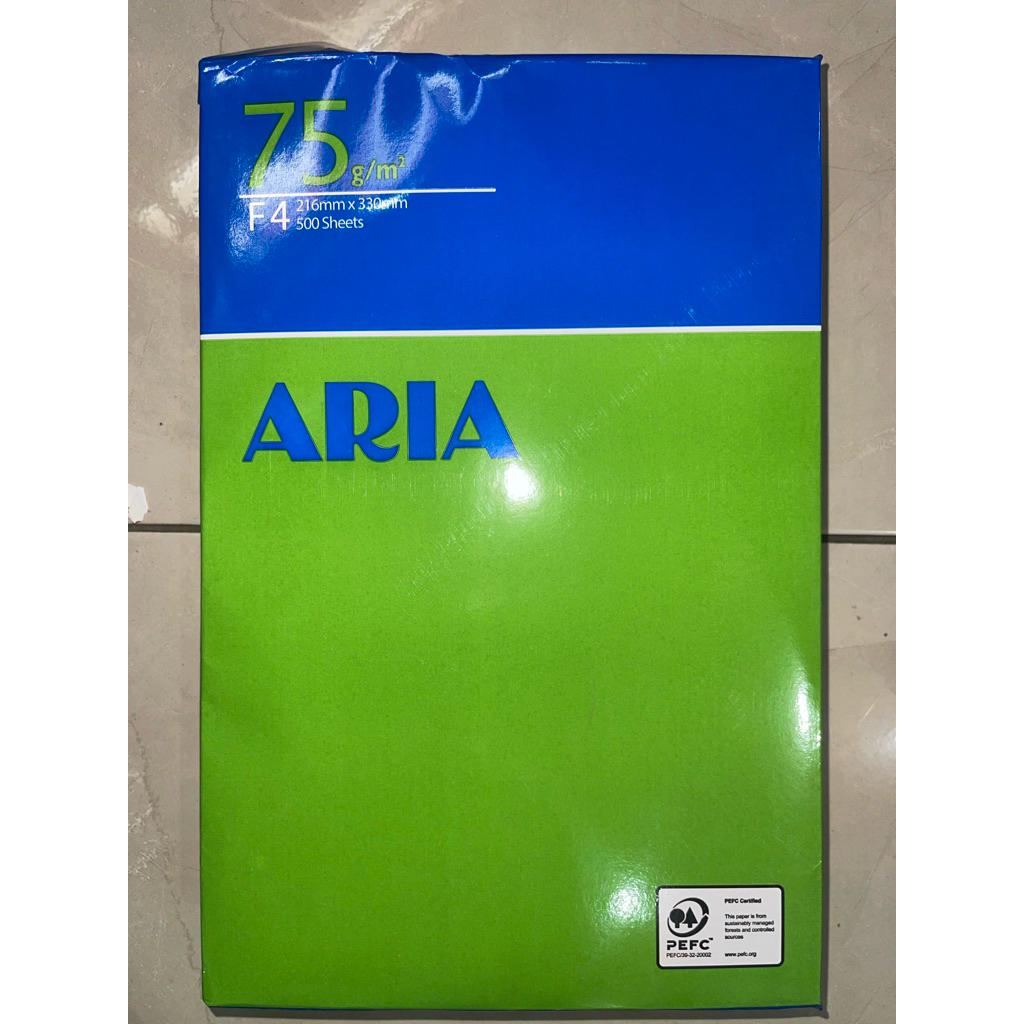 

KERTAS HVS / KERTAS FOTOCOPY ARIA 75gsm F4 500 LEMBAR