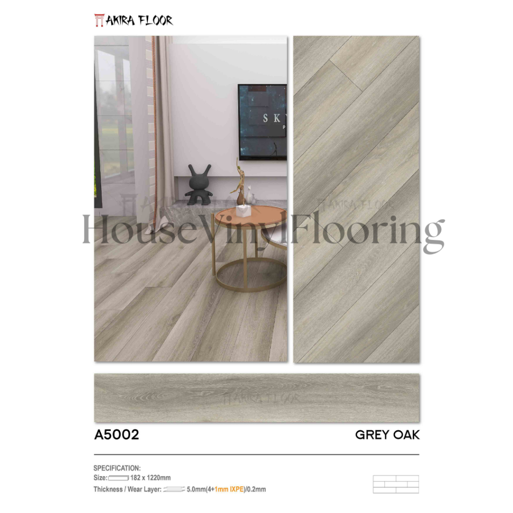 lantai kayu spc akira tebal 5mm include foam A-5002/Box