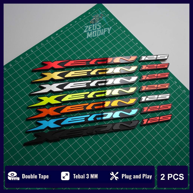 EMBLEM XEON 125 LOGO MOTOR XEON125 TIMBUL AKRILIK (2PCS)
