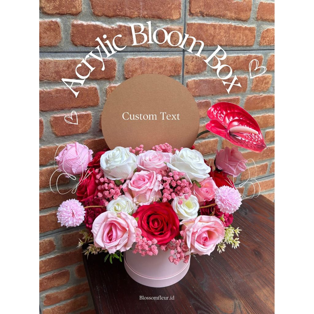 

Acrylic Bloom Box - Premium Acrylic Bloom Box cocok untuk Happy Birthday Anniversary Graduation Gift Hadiah Bunga Ulang Tahun Wisuda Peresmian Grand Opening Peresmian Toko