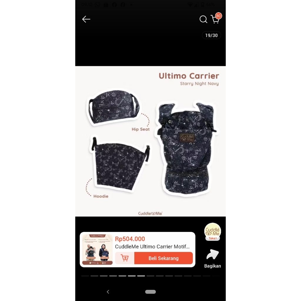 PL gendongan Cuddle me ultimo gendongan M shape Lengkap