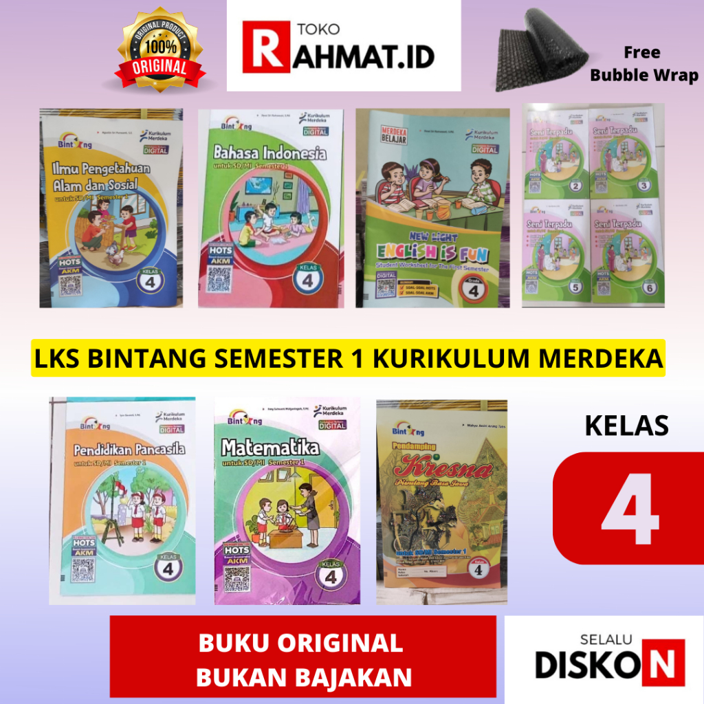BARU LKS BINTANG KELAS 4 SEMESTER 1 MATEMATIKA BAHASA INDONESIA PENDIDIKAN PANCASILA ILMU PENGETAHUA