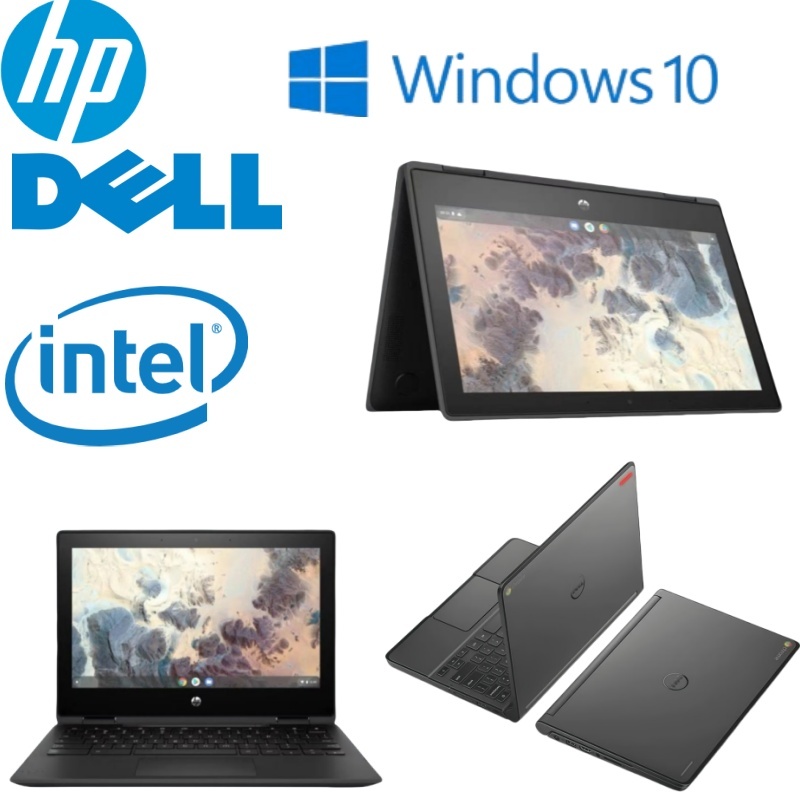 HP G4/DELL P22T chromebook 4GB RAM 16GB SSD Windows10 laptop murah