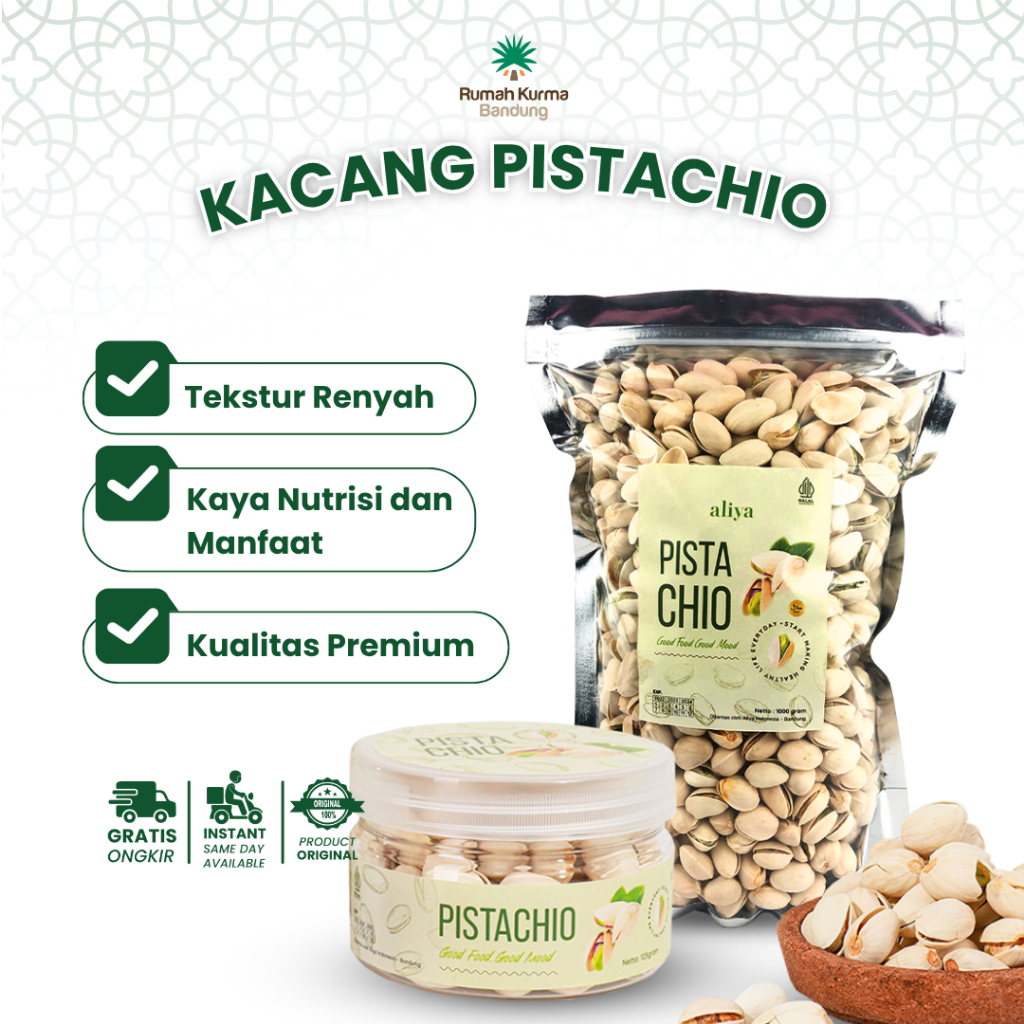 

Kacang Pistachio Panggang 1 Kg Fustuk Roasted Renyah Khas Arab Oleh Oleh Haji Umroh Aliya