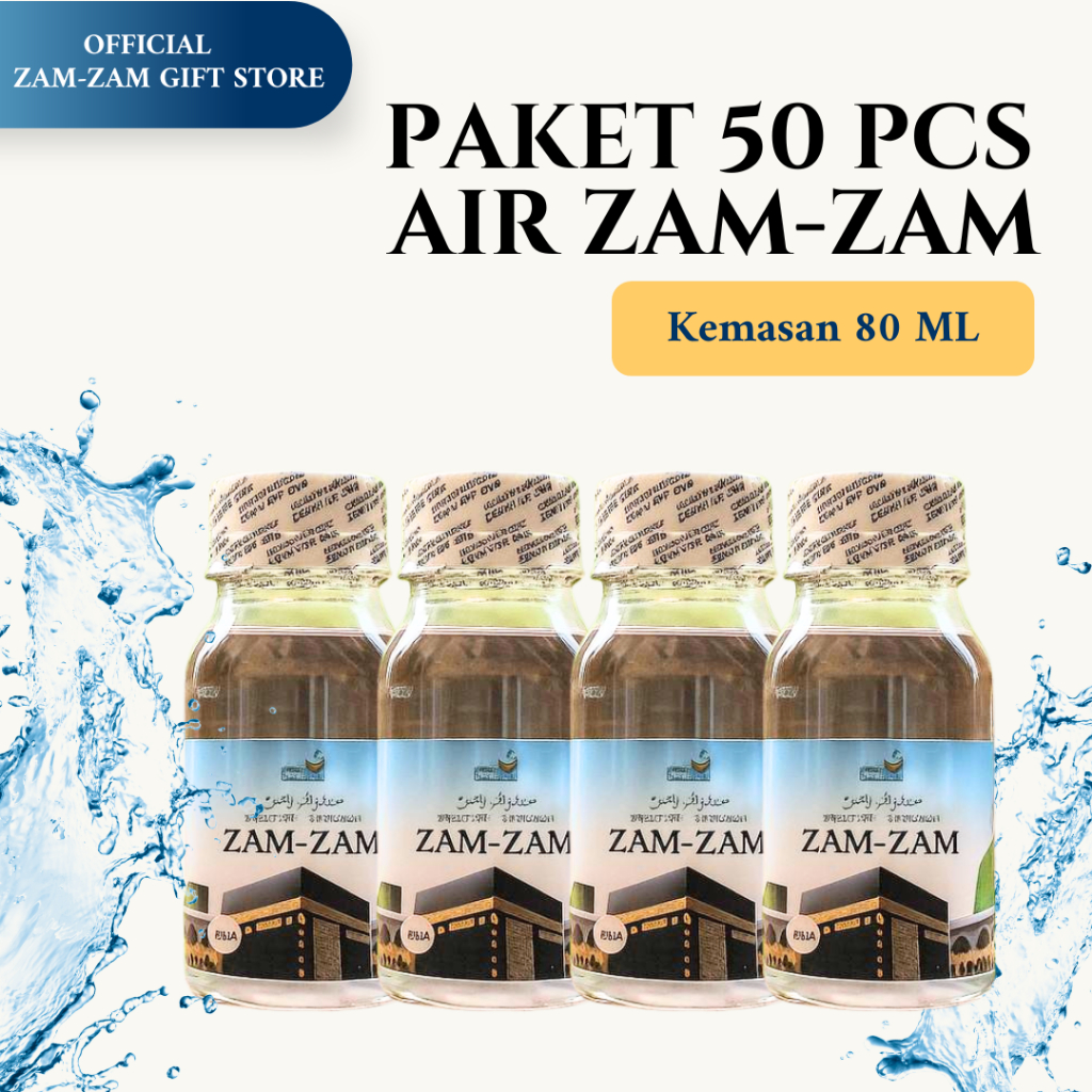 

[PAKET 50 PCS - 80 ML] AIR ZAM-ZAM 80 ML BUNDLING 50 PCS ASLI MAKKAH 100% ORIGINAL