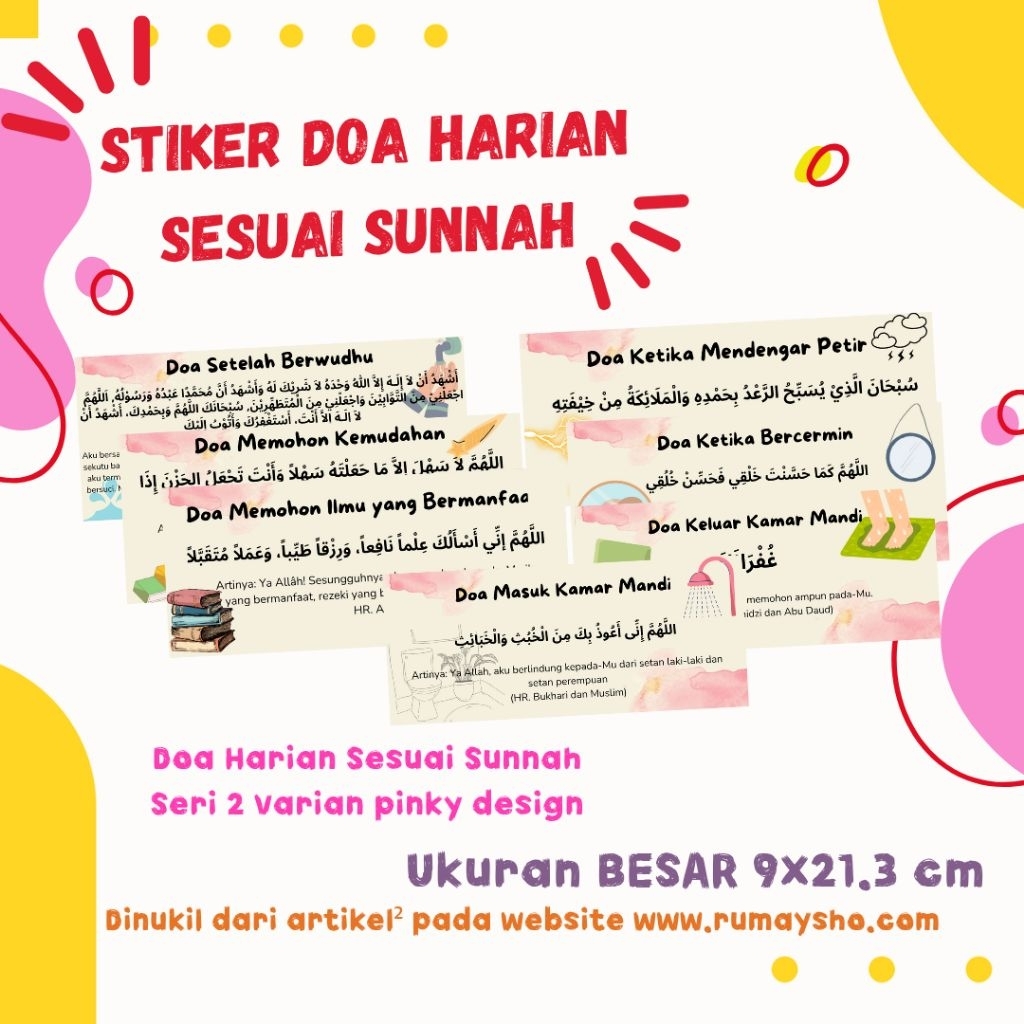 

Stiker doa harian sesuai sunnah karakter faceless seri 2