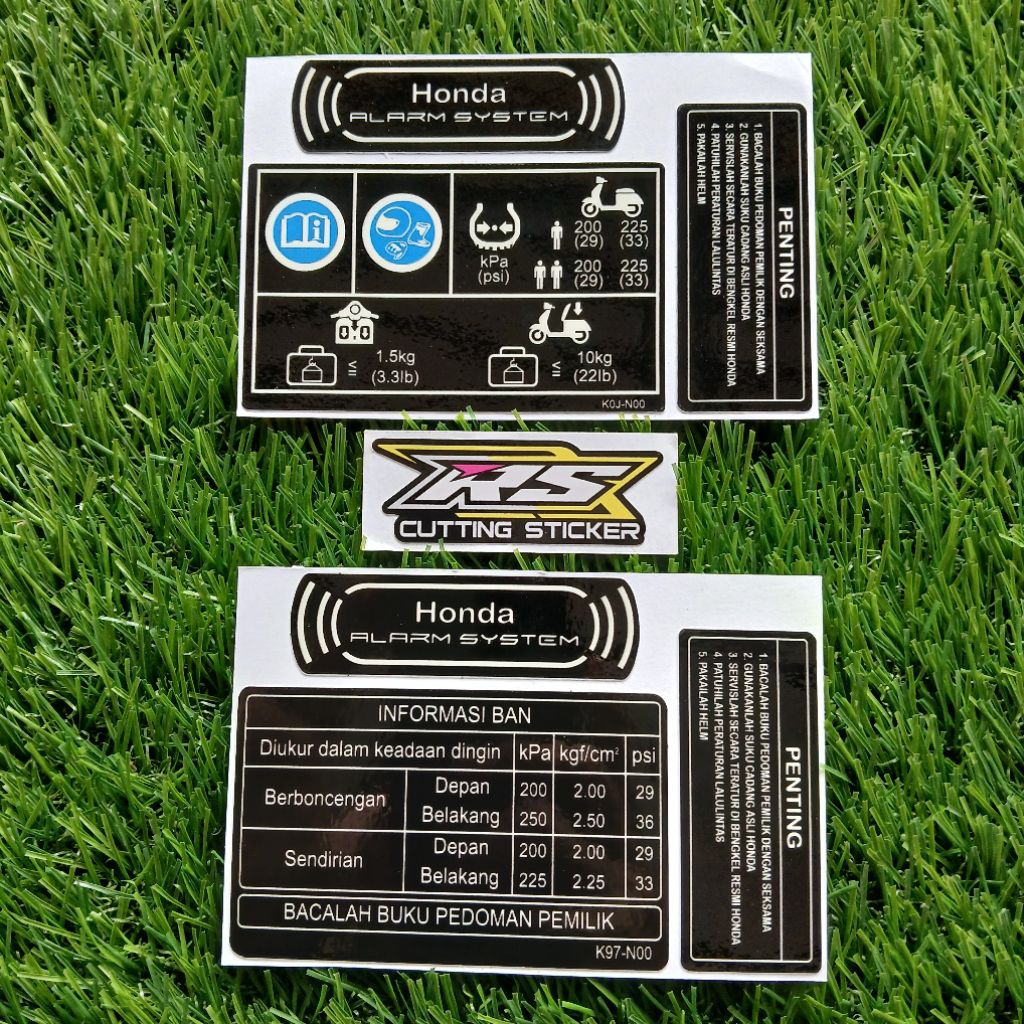 sticker peringatan sticker informasi ban penting matic honda
